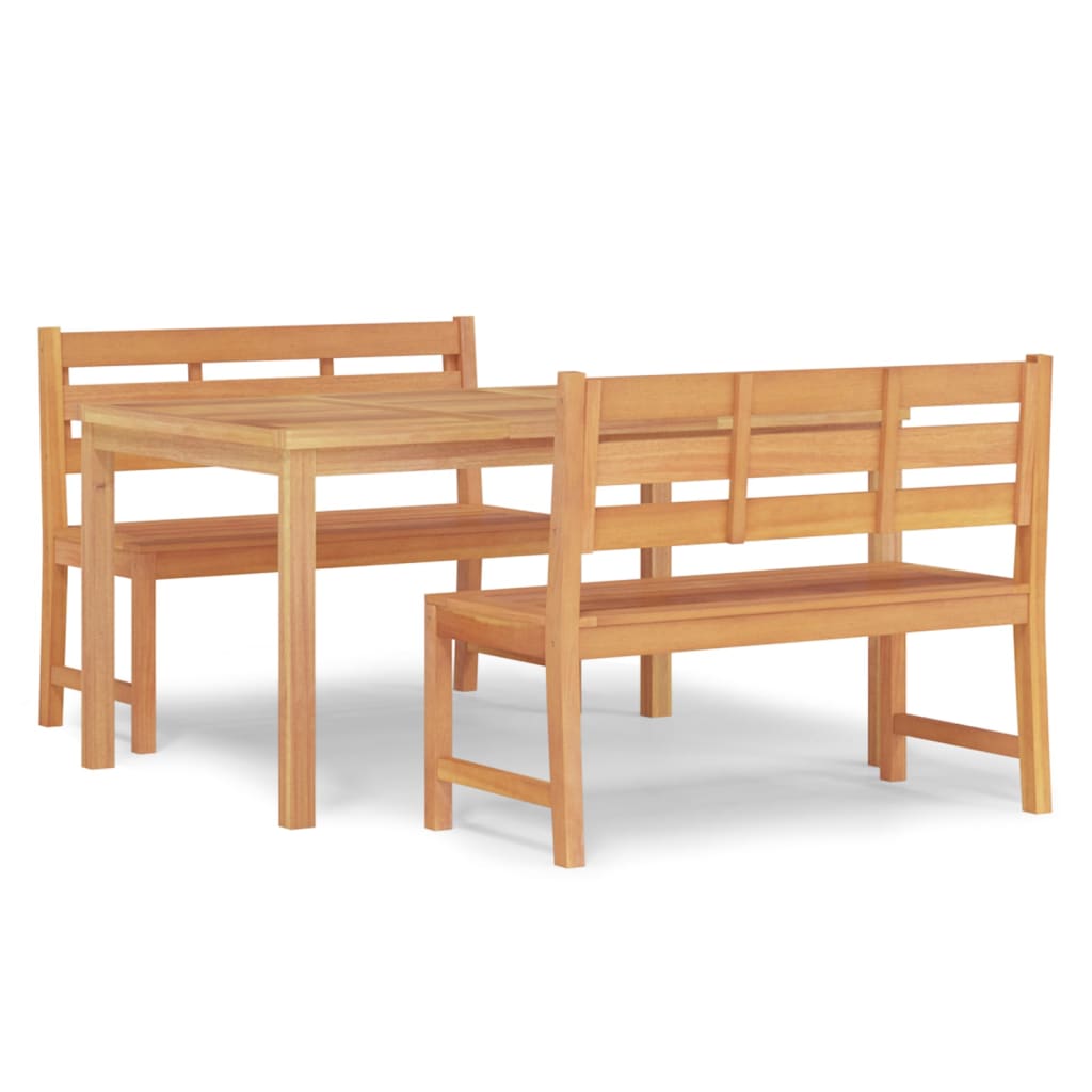 vidaXL 3 Piece Garden Dining Set Solid Wood Teak 2