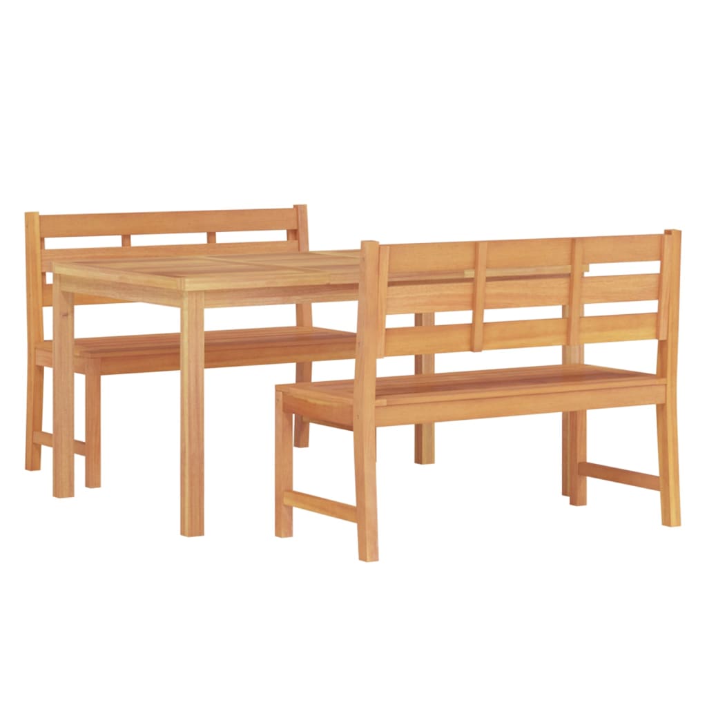 vidaXL 3 Piece Garden Dining Set Solid Wood Teak 3