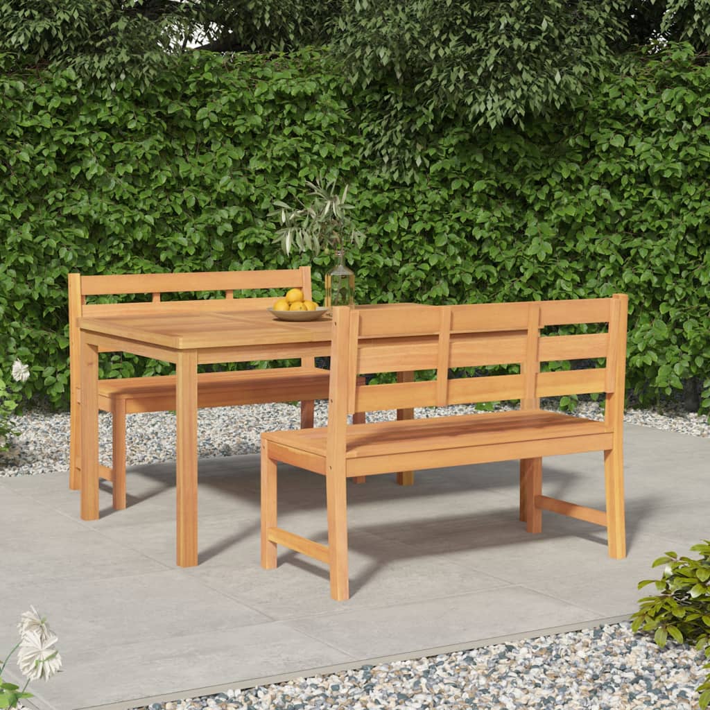 vidaXL 3 Piece Garden Dining Set Solid Wood Teak 1