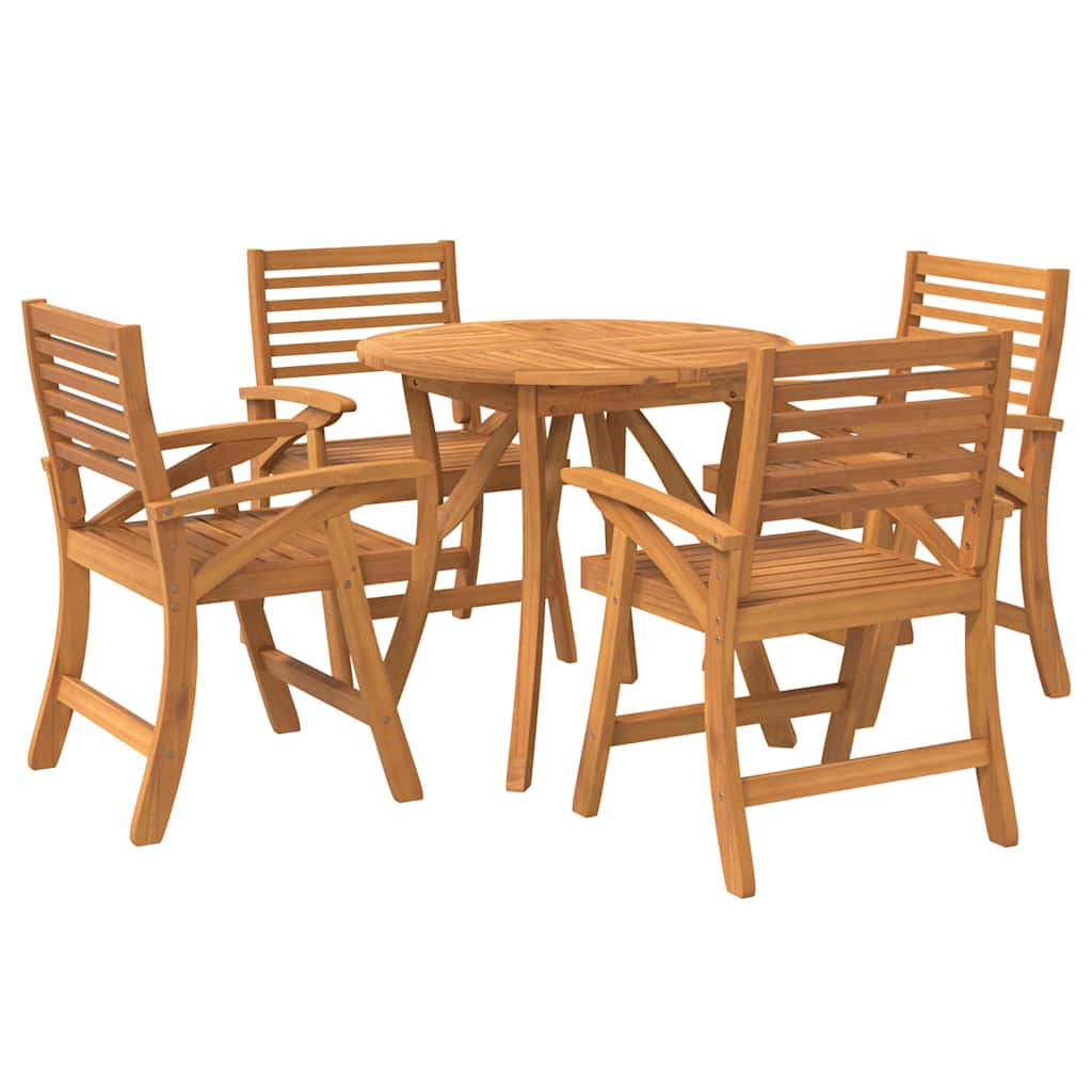 vidaXL 5 Piece Garden Dining Set Solid Wood Acacia 3