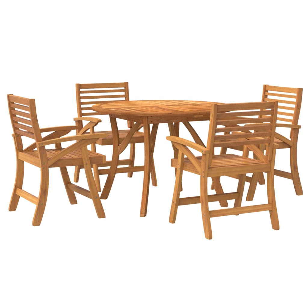 vidaXL 5 Piece Garden Dining Set Solid Wood Acacia 3