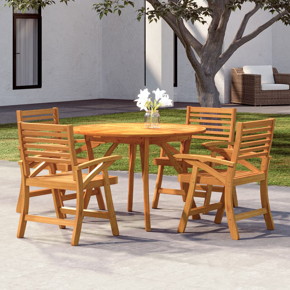 vidaXL 5 Piece Garden Dining Set Solid Wood Acacia