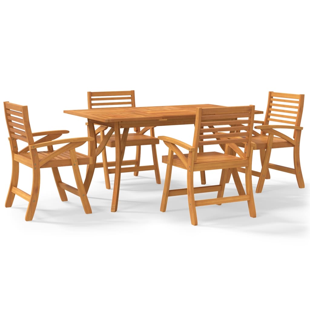 vidaXL 5 Piece Garden Dining Set Solid Wood Acacia 2