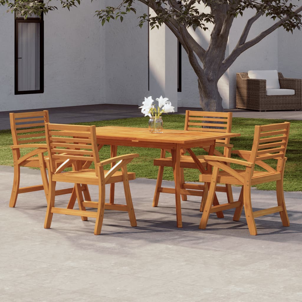 vidaXL 5 Piece Garden Dining Set Solid Wood Acacia 1