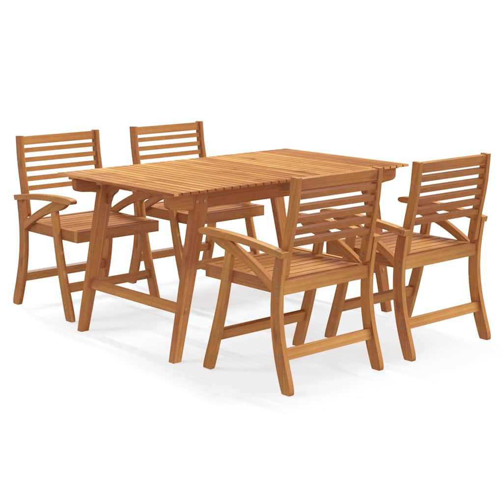 vidaXL 5 Piece Garden Dining Set Solid Wood Acacia 2