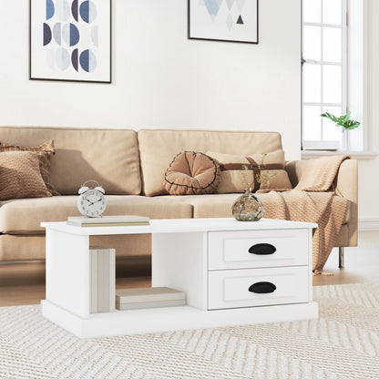Coffee Table 90x50x35 cm Engineered Wood White