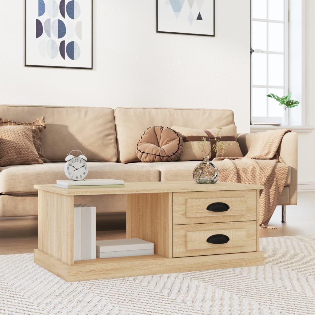 Coffee Table 90x50x35 cm Engineered Wood Sonoma oak