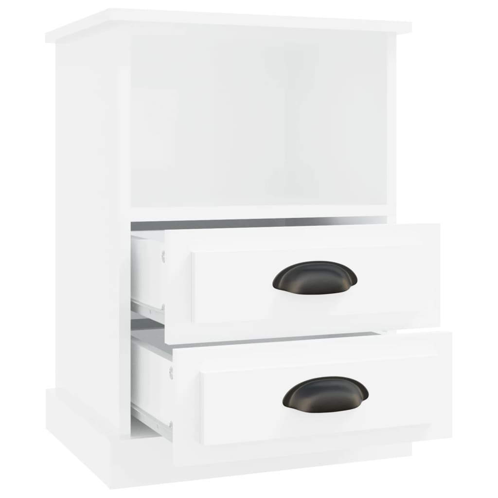 vidaXL Bedside Cabinets 2 pcs High Gloss White 43x36x60 cm