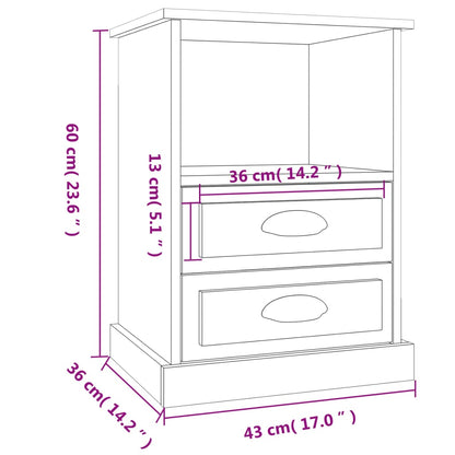 vidaXL Bedside Cabinets 2 pcs High Gloss White 43x36x60 cm