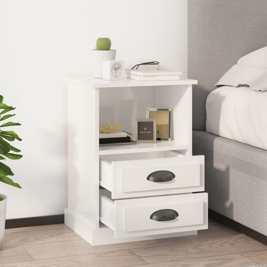 vidaXL Bedside Cabinets 2 pcs High Gloss White 43x36x60 cm