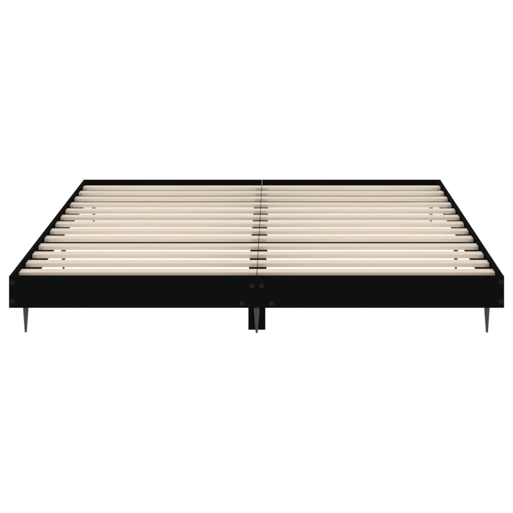 Bed Frame without Mattress Engineered Wood Length 200 cm Black 200 cm