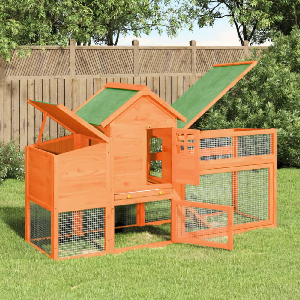 vidaXL Chicken Coop 186.5x58.5x113 cm Solid Wood Pine