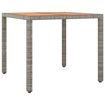 vidaXL 5 Piece Garden Dining Set Grey Poly Rattan&Solid Wood Acacia 6