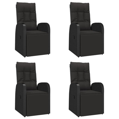 vidaXL 5 Piece Garden Dining Set Black Poly Rattan&Solid Wood Acacia 4