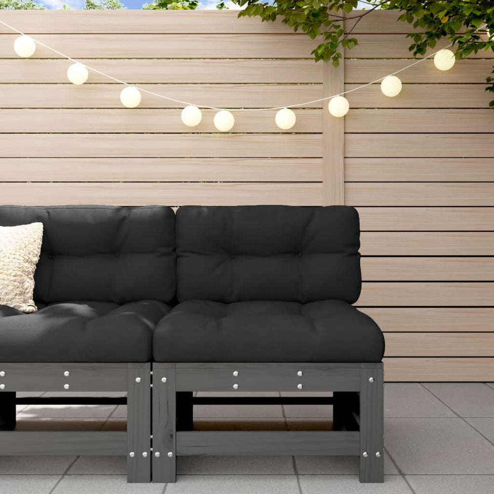 vidaXL Cushions Grey Solid Wood Pine