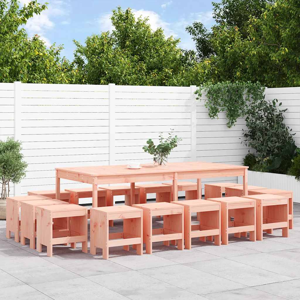 vidaXL 17 Piece Garden Dining Set Solid Wood Douglas 1