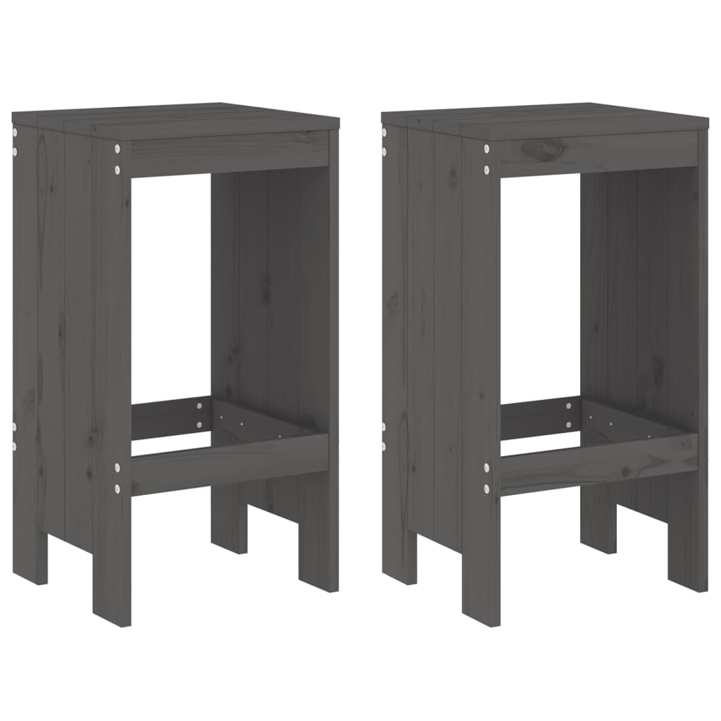 3 Piece Garden Bar Set Solid Wood Pine Grey pine