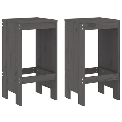 3 Piece Garden Bar Set Solid Wood Pine Grey pine