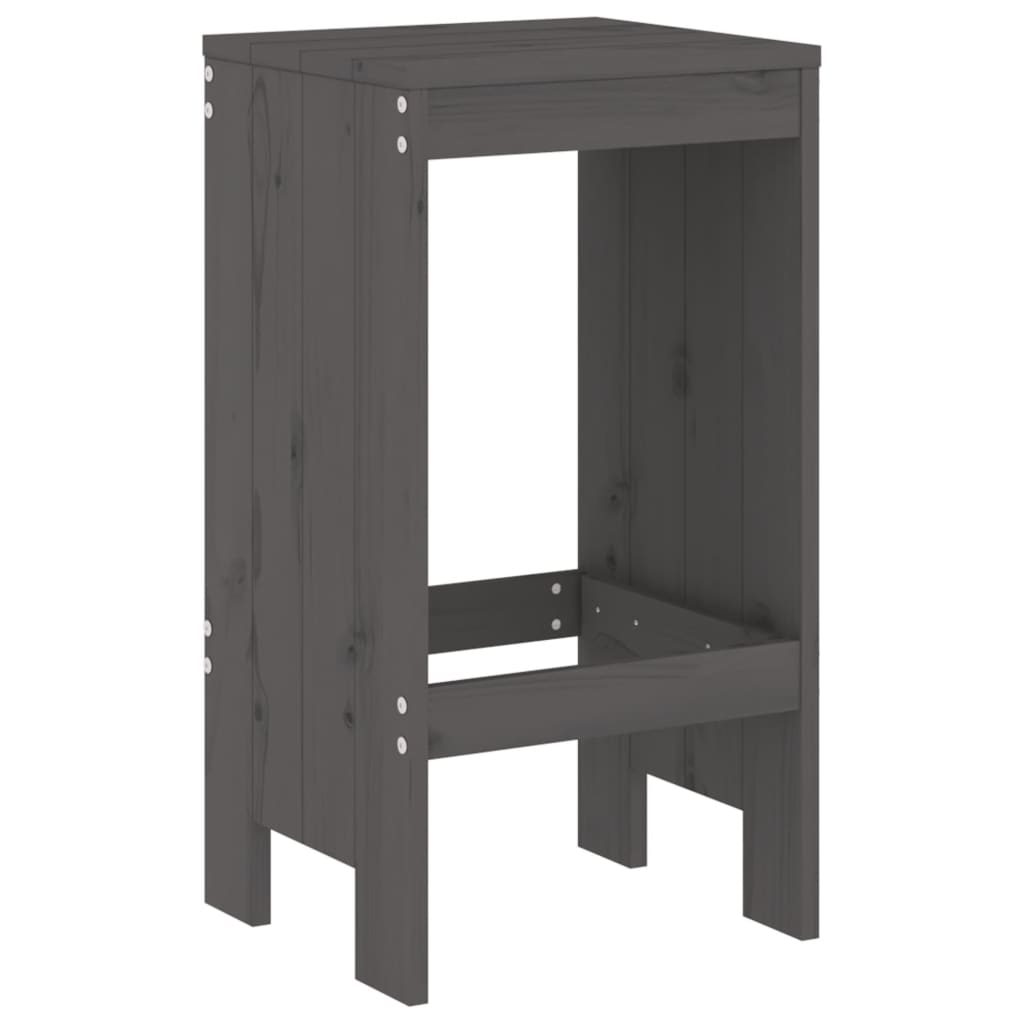3 Piece Garden Bar Set Solid Wood Pine Grey pine
