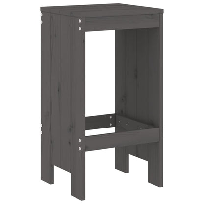 3 Piece Garden Bar Set Solid Wood Pine Grey pine