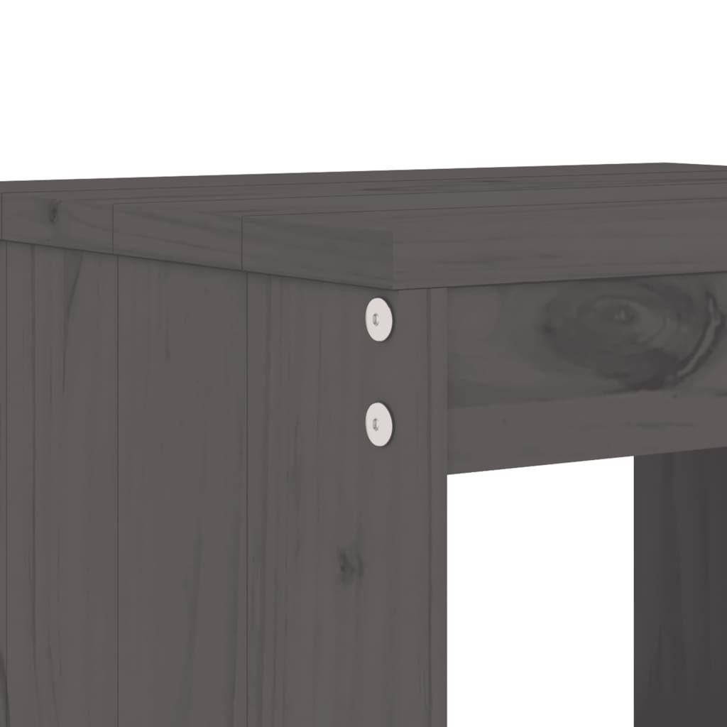 3 Piece Garden Bar Set Solid Wood Pine Grey pine