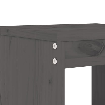 3 Piece Garden Bar Set Solid Wood Pine Grey pine