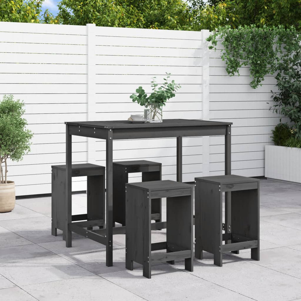 vidaXL 5 Piece Garden Bar Set Solid Wood Pine