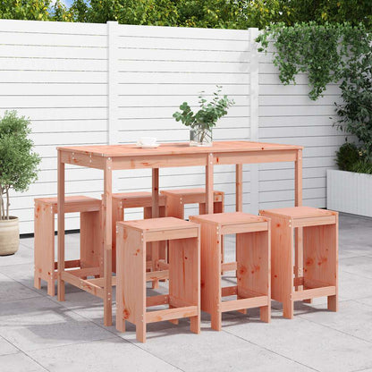 7 Piece Garden Bar Set Solid Wood Pine Natural douglas