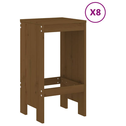 vidaXL 9 Piece Garden Bar Set Honey Brown Solid Wood Pine 3