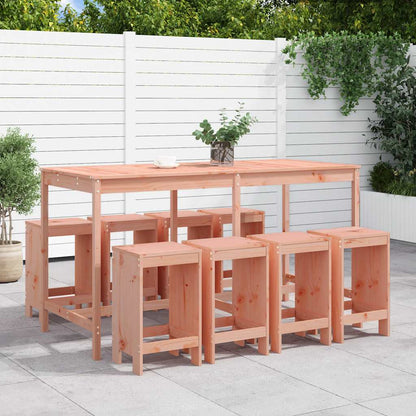 9 Piece Garden Bar Set Solid Wood Pine Natural douglas