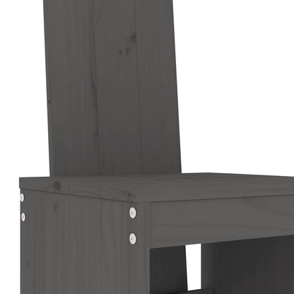 vidaXL 9 Piece Garden Bar Set Grey Solid Wood Pine 5