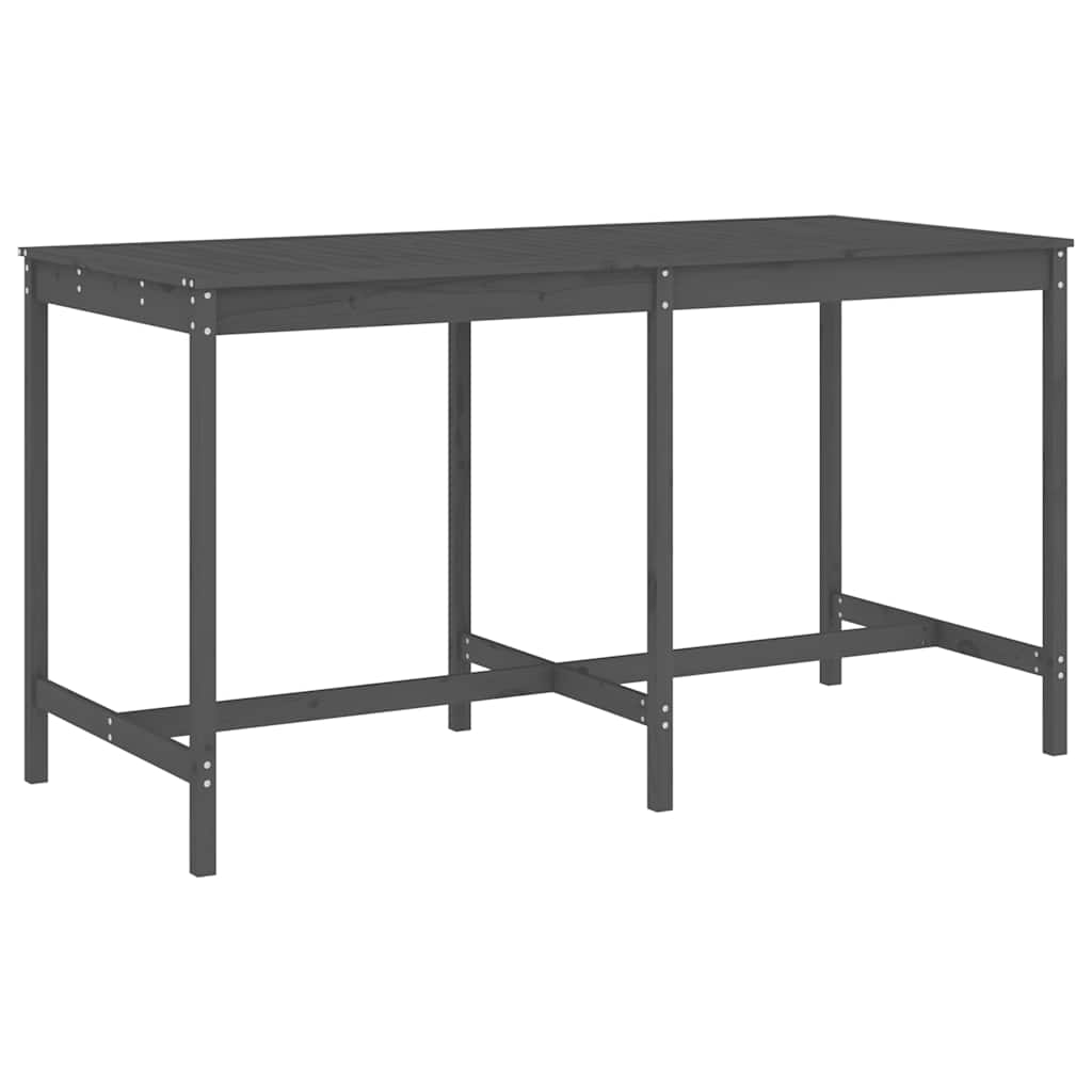 vidaXL 9 Piece Garden Bar Set Grey Solid Wood Pine 6