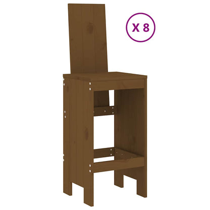vidaXL 9 Piece Garden Bar Set Honey Brown Solid Wood Pine 3