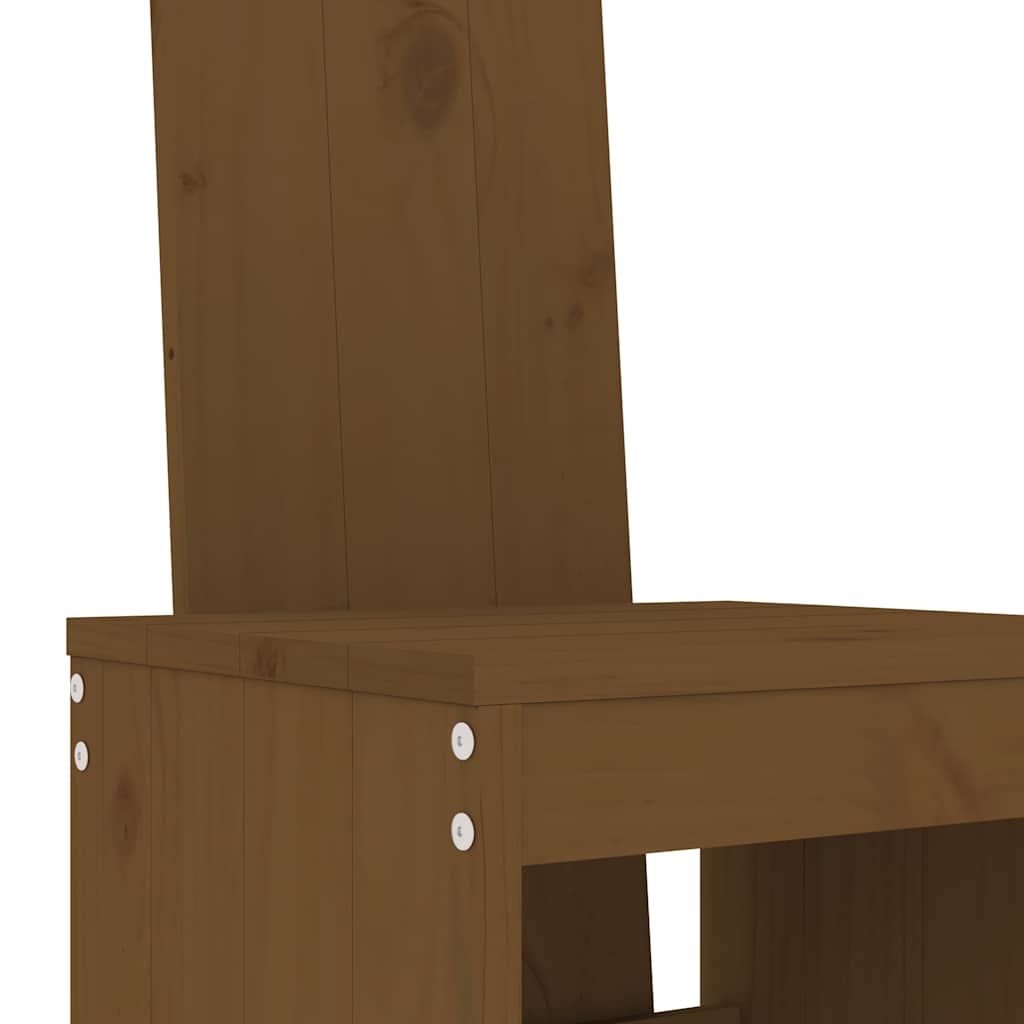 vidaXL 9 Piece Garden Bar Set Honey Brown Solid Wood Pine 5