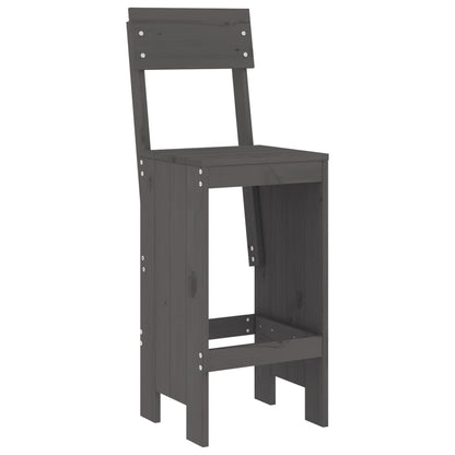 5 Piece Garden Bar Set Solid Wood Pine Grey pine