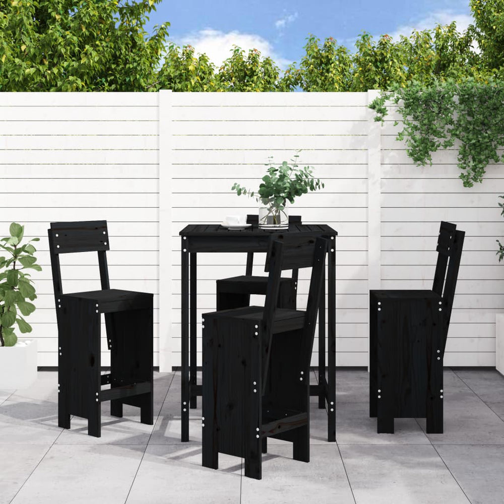vidaXL 5 Piece Garden Bar Set Solid Wood Pine