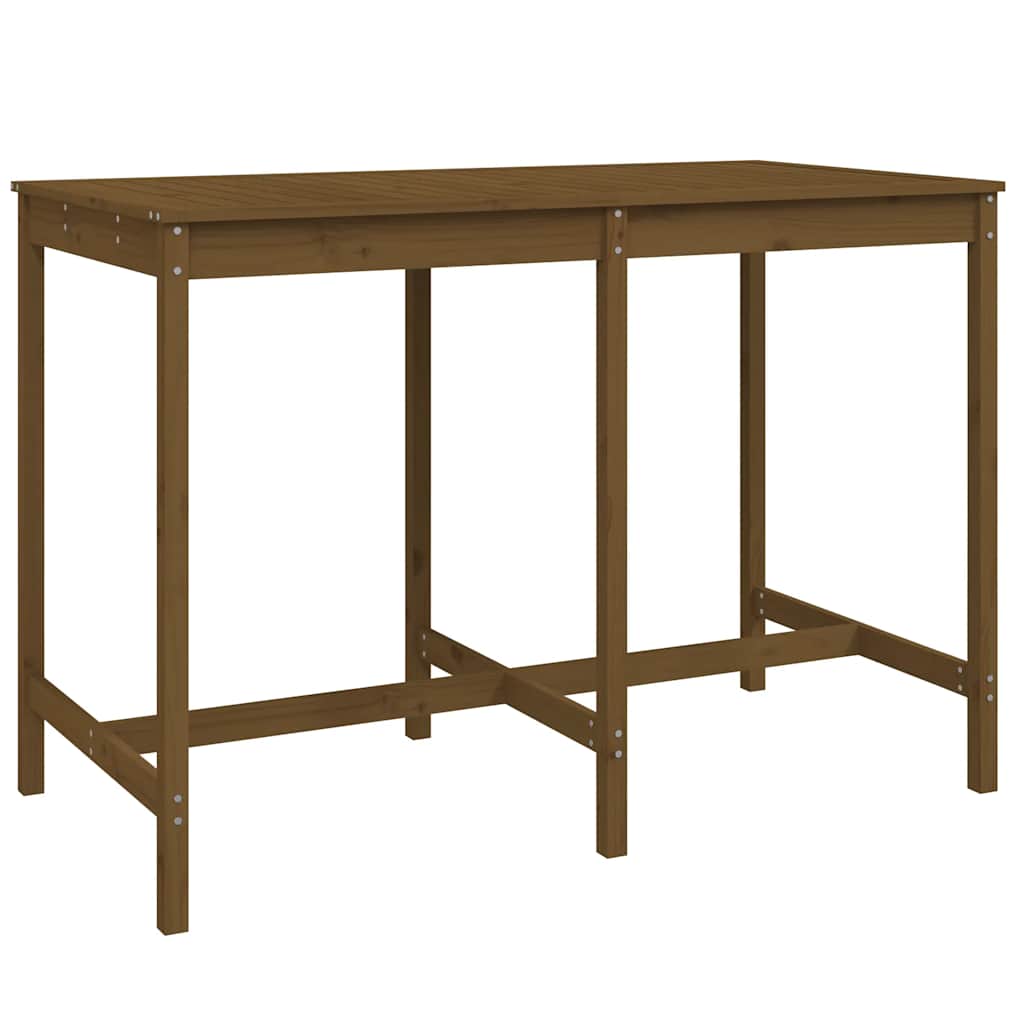 7 Piece Garden Bar Set Solid Wood Pine Honey brown pine