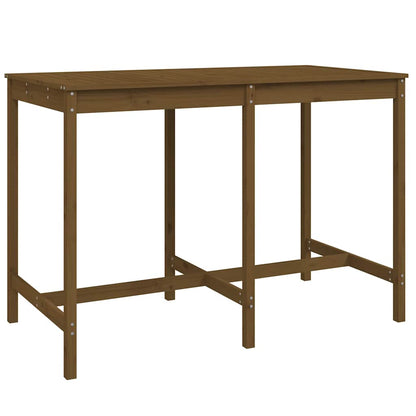 7 Piece Garden Bar Set Solid Wood Pine Honey brown pine