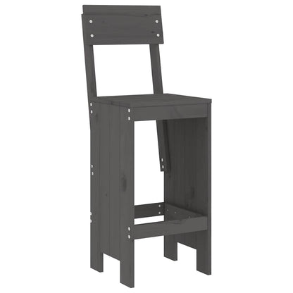 vidaXL Garden Bar Set | Grey | Solid pine wood | Large | Footrest 4