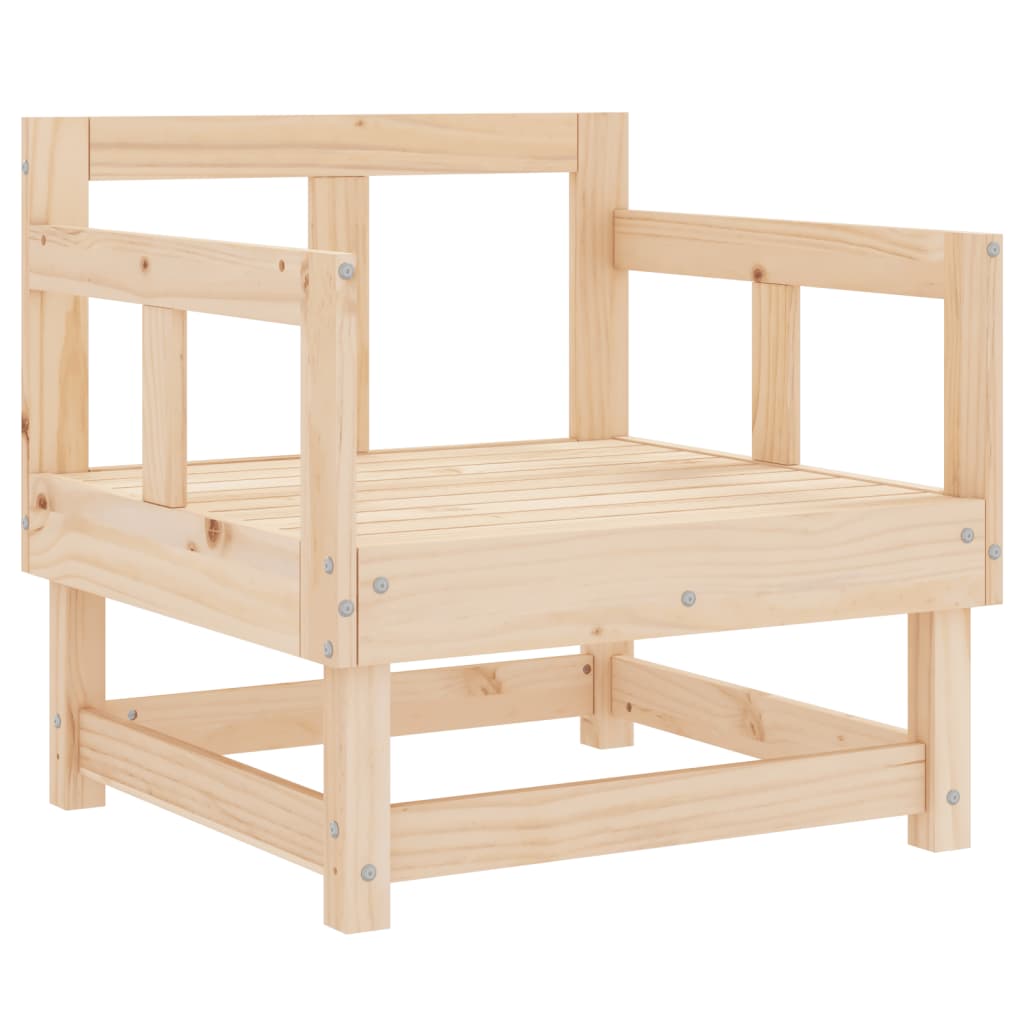 Garden Chairs 2 pcs Solid Wood Pine Armchair (2 pcs) Natural pine