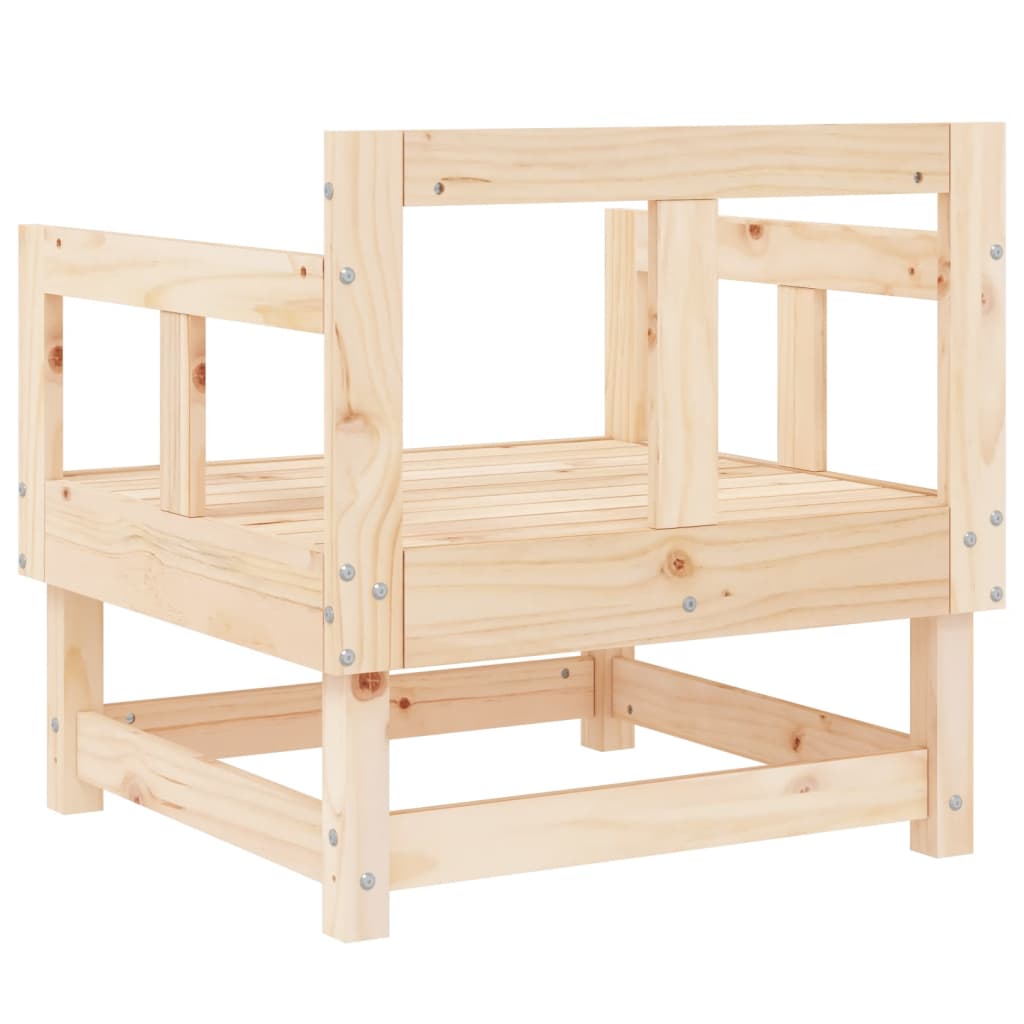 Garden Chairs 2 pcs Solid Wood Pine Armchair (2 pcs) Natural pine
