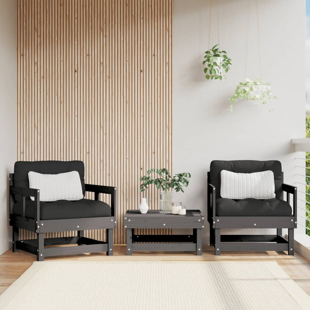 vidaXL Garden Chairs 2 pcs Solid Wood Pine Armchair (2 pcs)