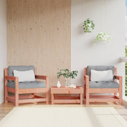 3 Piece Garden Lounge Set Solid Wood Douglas Douglas Wood Armchairs (2 pcs)