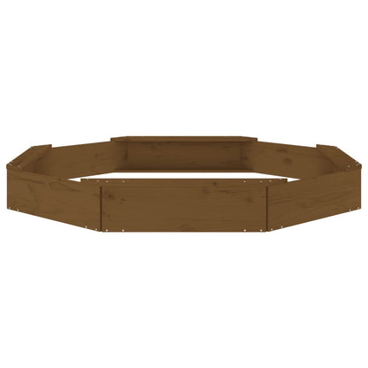 Sandbox with Seats Honey Brown Octagon Solid Wood Pine Honey brown pine