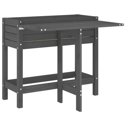Garden Planter with Folding Tabletop Honey Brown Grey pine