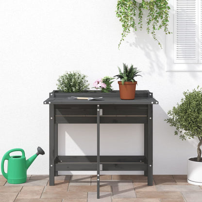 Garden Planter with Folding Tabletop Honey Brown Grey pine