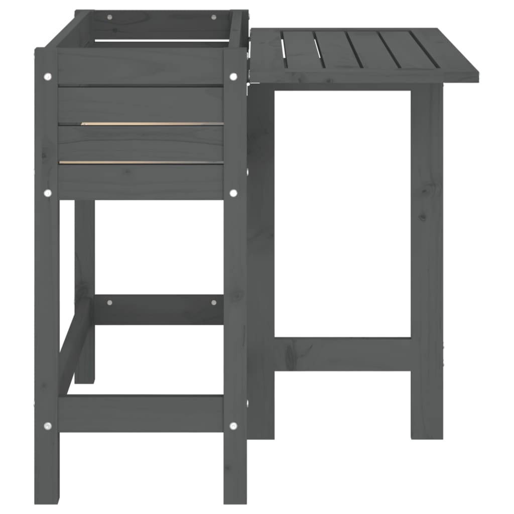 Garden Planter with Folding Tabletop Honey Brown Grey pine
