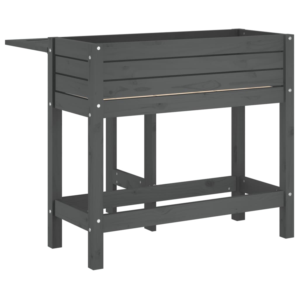 Garden Planter with Folding Tabletop Honey Brown Grey pine