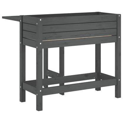 Garden Planter with Folding Tabletop Honey Brown Grey pine