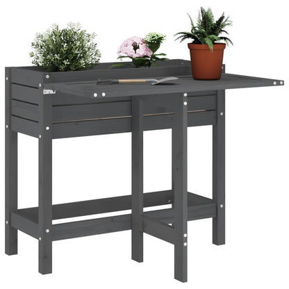 Garden Planter with Folding Tabletop Honey Brown Grey pine